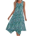 thumbnail image 2 of LOVZFMLL Robes Femmes Dames Été Mode Imprimé Sans Manches Col Rond Décontracté Robe Débardeur, 2 of 6