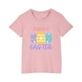 thumbnail image 2 of Lilgiuy Happy Easter Shirts Little Girls Boys Cute Colorful Eggs Graphic Tees Kids Easter Day Short Sleeve Breathable Soft Gift Tops for Your Baby Boys and Girls (Pink,4-5 Years), 2 of 5