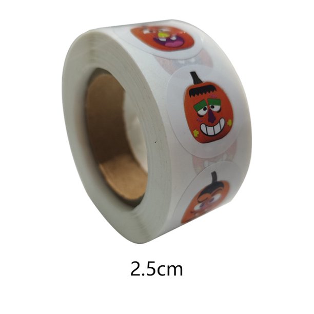 500 pegatinas de Halloween para niños, pegatinas de calabaza, pegatinas de Halloween, pegatinas de recompensa, pegatinas de bolsas de dulces, pegatinas de etiqueta de truco o trato para niños, 25 mm LingWen 9024715669605