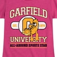 thumbnail image 3 of Garfield - University Sports Star - Toddler & Youth Girls Short Sleeve Graphic T-Shirt, 3 of 5
