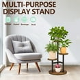thumbnail image 3 of Flyclix 3 Tier Plant Stand Indoor & Outdoor, Tall Wooden & Metal Flower Shelf for Multiple Plants, Corner Display Rack, Versatile Planter Pot Holder for Living Room, Balcony, Garden & Patio, 3 of 7