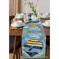 thumbnail image 2 of Hokiten Table Runners 48 Inches Long Dress Scarves, Coastal Ocean Farmhouse Kitchen/Dining Table Runner, Short Coffee Tablerunners, Summer Floral Stripe Ombre Fish Coral 13x48 Inch, 2 of 7