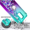 thumbnail image 3 of Compatible with BLU View 4 Case (B135DL) / View 2 (2023, 6.09 inch) Case with Tempered Glass Screen Protector, Ring Holder/Wrist Strap, Nagebee Glitter Liquid Floating Cute Phone Cover (Aqua/Purple), 3 of 6