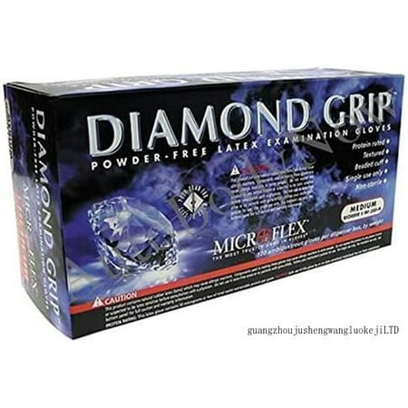 

MF300L Diamond Grip Latex Powder-Free Gloves Box Of 100 Size Large (5 Pack)