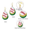 thumbnail image 3 of 3 pares de pendientes de cuero de rugby para mujer, pendientes ligeros de juego de pelota, pendientes redondos de piel con forma de lágrima, 3 of 6
