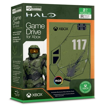 Seagate - Game Drive for Xbox Halo Infinite SE 2TB External USB 3.2 Gen 1 Portable Hard Drive with RGB LED Lighting