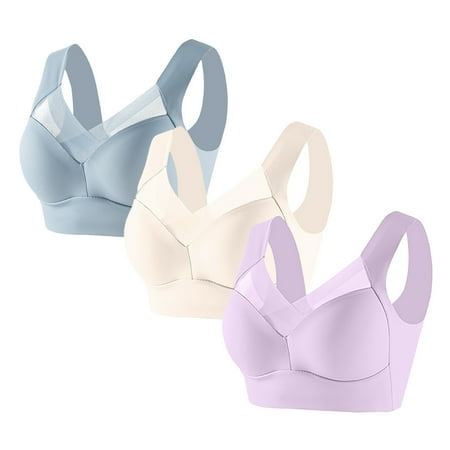 Lisbinx Sports Bras for Women Strapless Lace Underwear With Thin Side Collection And Daily Bra 3PC Flash Deals