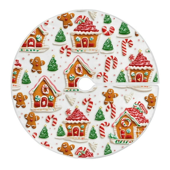 Ryvnso Christmas Tree Skirt Gingerbread Christmas Xmas Tree Skirts Ornament Home Decorations 35.4"