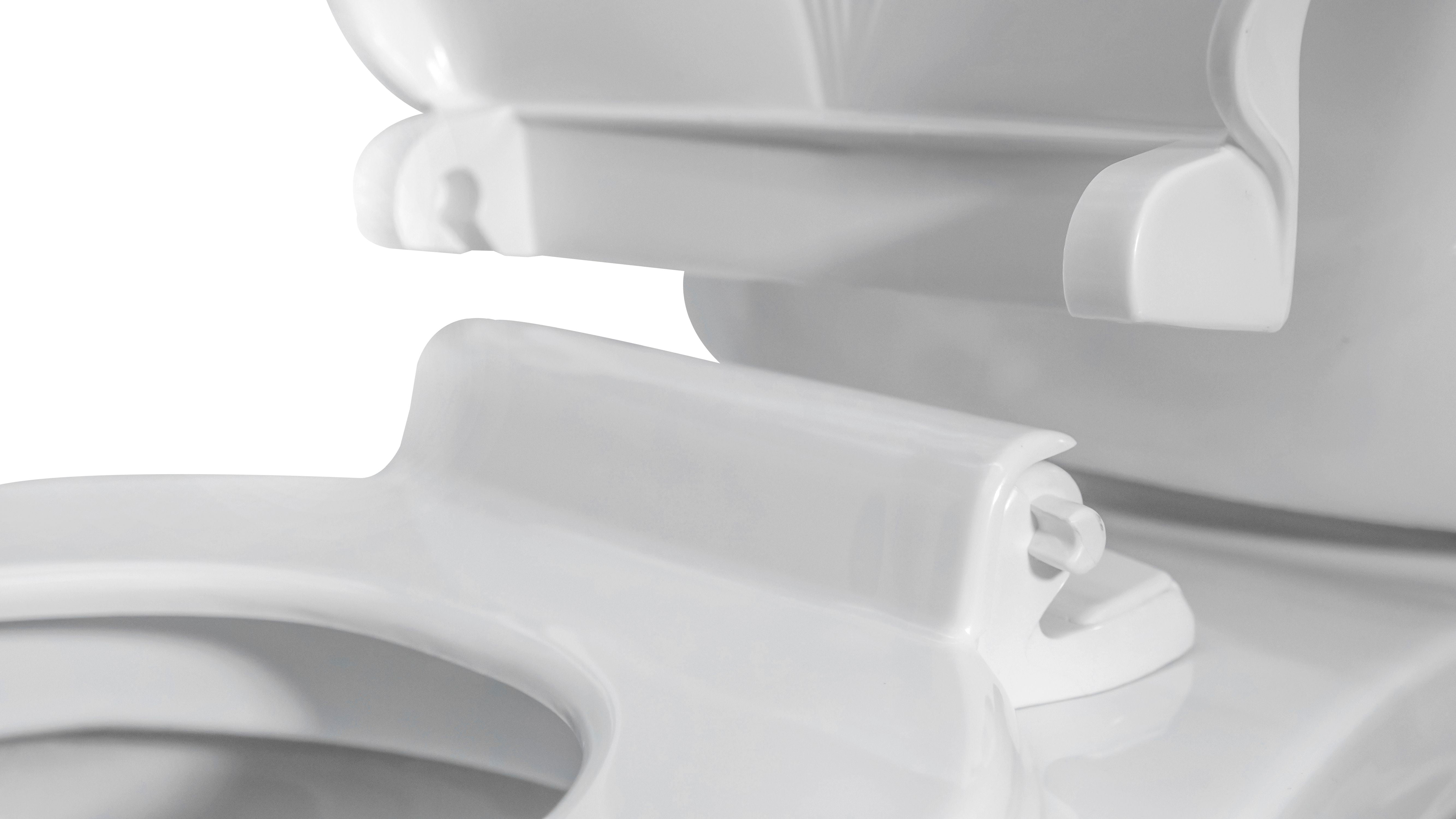 Centoco HP30SLC-106 Sea Shell Design Round Plastic Toilet Seat with Lift & Clean, Bone