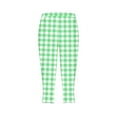 thumbnail image 4 of VERUGU Capri Yoga Pants for Women Stretch Fashion Plaid Print Sports Capris Casual Slim Pants Green S, 4 of 4