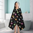 thumbnail image 6 of Black Colorful Skull Mushroom Pattern Hooded Bath Towel，60"x35" for Ages 3 To 12 Kids, Quick Dry Lightweight Soft Microfiber Hood Beach Towel Cover Up for Kids, 6 of 7