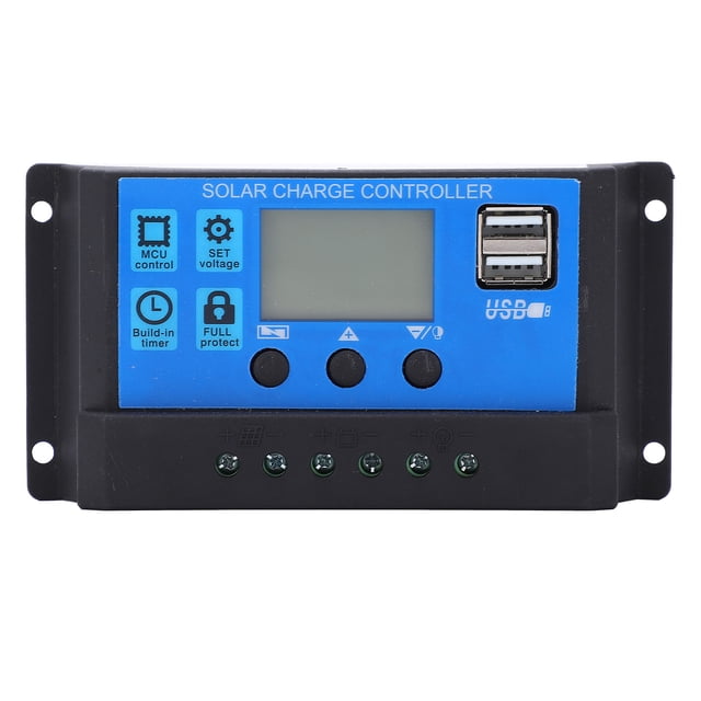 Controlador de carga solar automático MPPT PMW, gran potencia, 5 V, 3 A, salida USB, pantalla LCD HD
