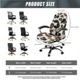 thumbnail image 5 of HELLHERO Daisy Cow Print Office Chair Covers Set, Protective Stretchable Computer Office Chair Seat Covers, Universal Desk Chairs Armrest Cover Slipcover, 5 of 6