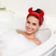 thumbnail image 4 of 2 Pcs Women Cosmetic Headbands 3D Cow Horns Decorative Makeup Skincare Headbands Hair Bands, 4 of 4