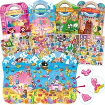 Kalysky Dress Up Sticker Books for Girls Ages 2-8, 4 Pack Puffy Stickers Set