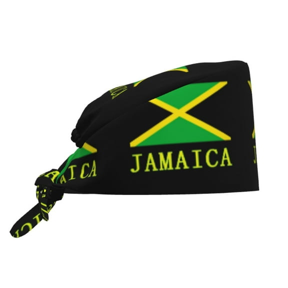 Working Cap Jamaica Flag Scrub Cap Unisex Surgical Cap Scrub Hat Breathable Headgear for Women/Men
