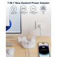 thumbnail image 4 of Adaptador de enchufe de Australia a EE. UU. con 3 salidas y 4 puertos USB, 4 of 7