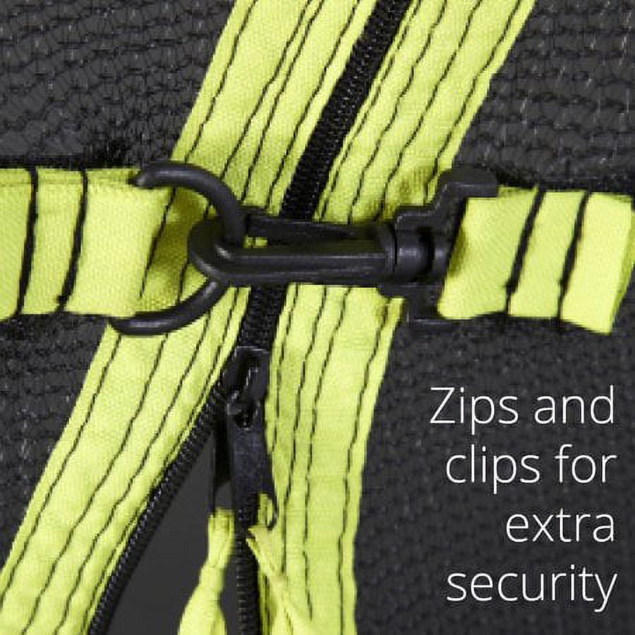Plum Play Whirlwind 12-Foot Trampoline, with Safety Enclosure, Black/Green