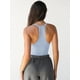 thumbnail image 2 of Camiseta sin mangas SVALIY Workout para mujer con espalda cruzada, acanalado, azul, talla S, 2 of 6