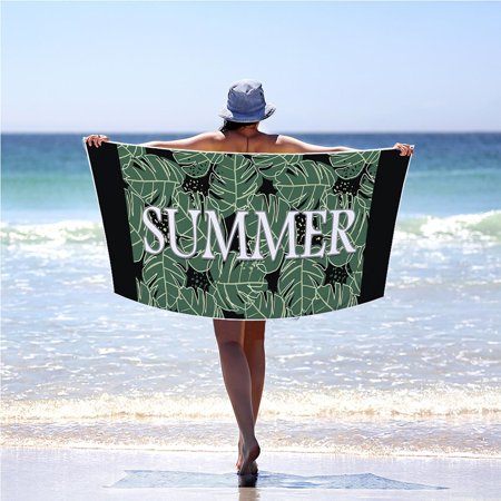 

Beach Towel Outdoor Beach Swimming Soft And Absorbent Sunscreen Towel Microfiber Rectangular Beach Towel