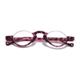 thumbnail image 3 of 4 Pairs of Blue Light Blocking Half Rimless Purple Tortoiseshell Reading Glasses 1.50 for Women Men Half Moon Fashion Spring Hinge plastic Readers +1.50 Strength, 3 of 4