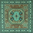 thumbnail image 1 of Ahgly Company Indoor Square Persian Turquoise Blue Traditional Area Rugs, 5' Square, 1 of 4