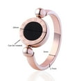 thumbnail image 4 of Titanium Steel Roman Numeral Ring Rotating One Side Black White Shell Woman Ring Korean Style Tourism Souvenir, 4 of 4