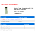 thumbnail image 2 of Washer Pump - Compatible with 1996 - 2004 Nissan Pathfinder 1997 1998 1999 2000 2001 2002 2003, 2 of 3