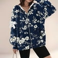 thumbnail image 4 of qucoqpe Fall Winter Outfits for Women 2025 Fashion Causal Oversized Pullover Floral Printed Bow-adorned Long Sleeved Hooded Sweatshirt Coats with Pockets, 4 of 5