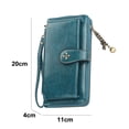 thumbnail image 2 of New women's long purse multifunctional zipper mobile phone bag fashion buckle hand bagblue, 2 of 5