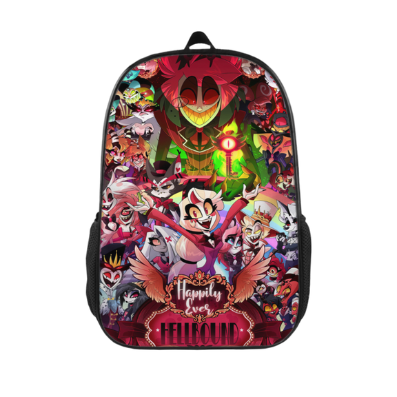 GYLJY25 Backpack, Hazbin Hotel Printed Durable Polyester Backpack with Side Pockets for School, Travel & Daily Outdoor Use 17 inch