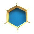 thumbnail image 1 of Bandeja hexagonal para dados, alfombrilla para dados PU, plegable portátil de , tamaño más grande Azul amarillo Gloria Bandeja de dados hexagonal, 1 of 7