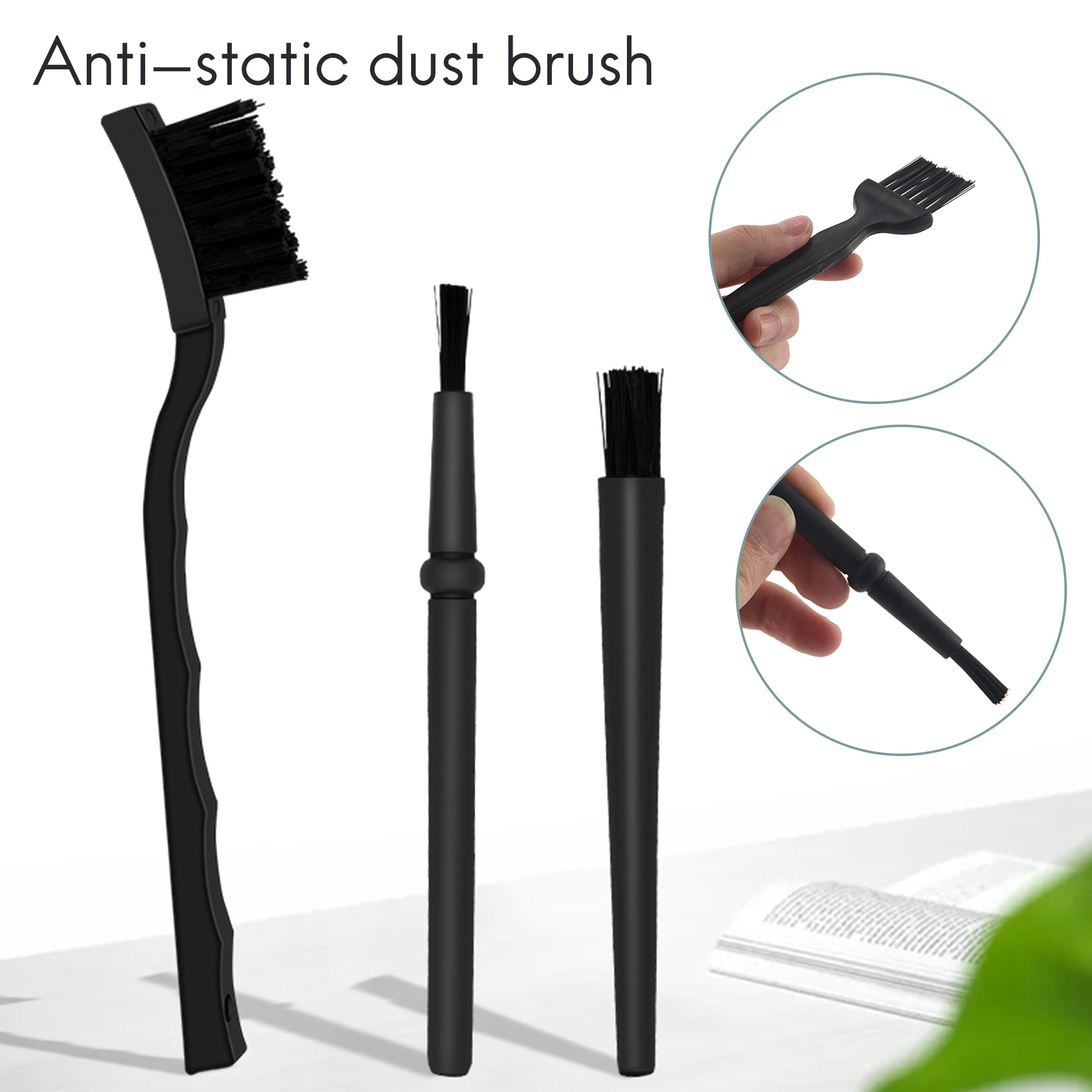 6 In 1 Plastic Small Portable Handle Nylon Anti Static Brushes