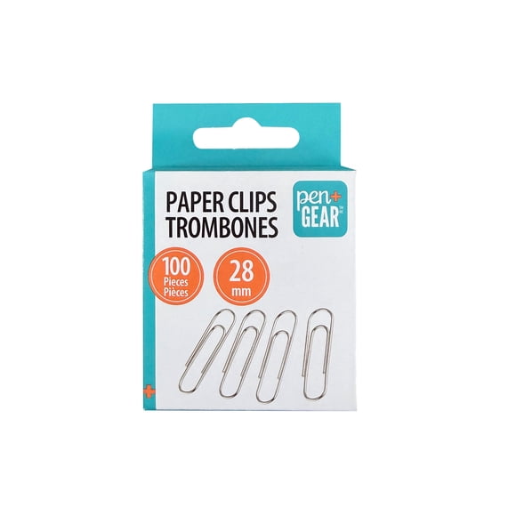 Pen+Gear Officemate Premium 28 mm Paper Clips, 1,00 count Paper Clips , Silver
