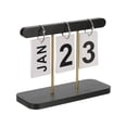 thumbnail image 3 of Vintage Wood Perpetual Calendar, Wooden Flip Calendar Turn Page Month Date Display for Desk  Style 1, Black, 3 of 6