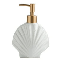 Simple Style Shell-shape Ceramic Pump Bottle Ceramic Soap Dispenser Bottle