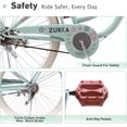 thumbnail image 5 of Ambifirner 24" Cruiser Bike - Shimano Single-Speed & Dual V-Brakes - Retro Steel Frame for Women with Brown Leather Saddle (Ocean Teal, 85% Pre-Assembled), 5 of 8