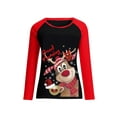 thumbnail image 1 of Kmbangi Ladies Pullover Raglan Long-sleeved Christmas Cartoon Elk Sweater, 1 of 2