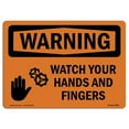 thumbnail image 1 of SignMission OS-WS-A-1824-L-12895 18 x 24 in. OSHA Warning Sign - Watch Your Hands & Fingers, 1 of 1
