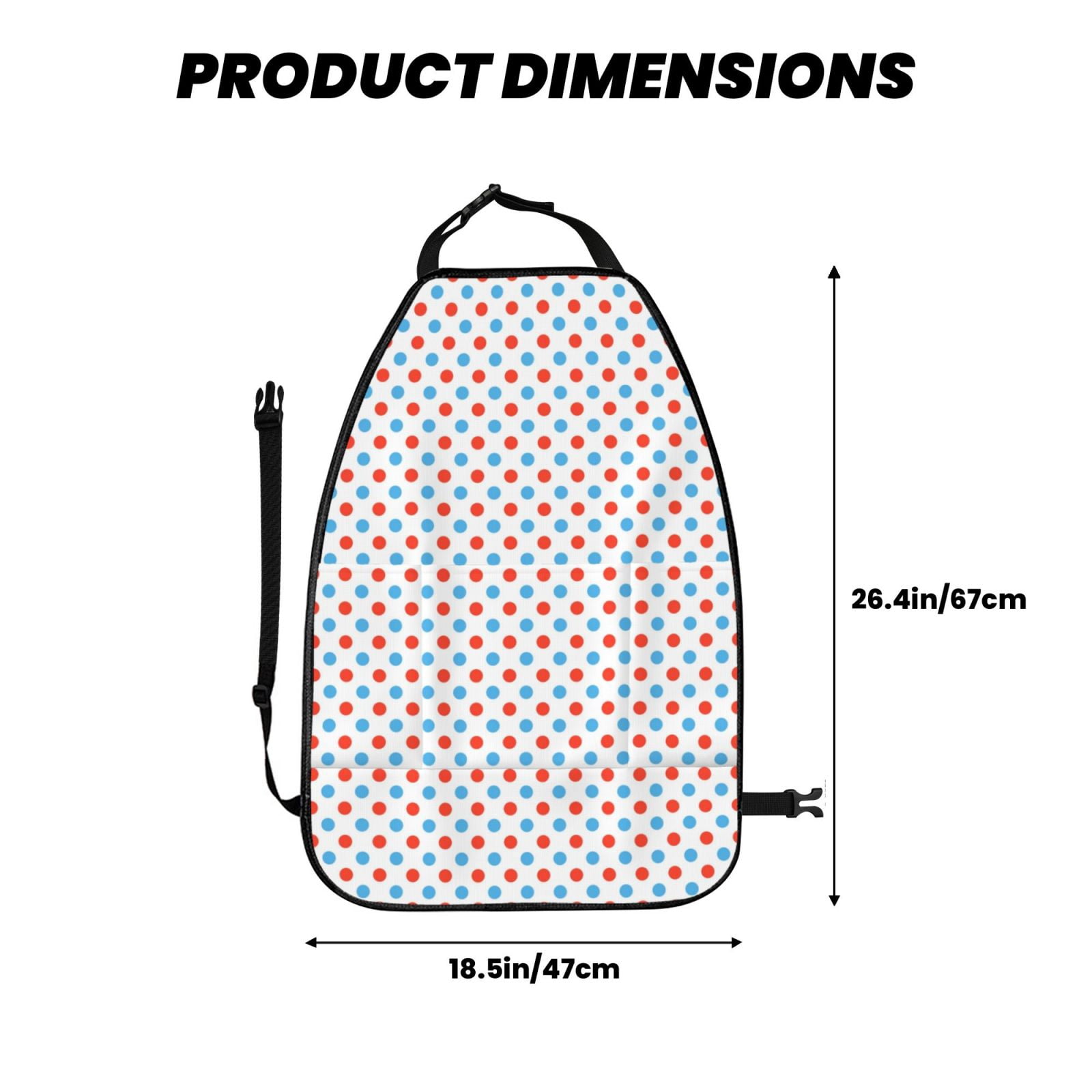 Kdxio Red Blue Polka Dots Print 2 Pack Car Kick Mat Seat Cover Back Protector Mat with Pockets for Organizer Backseat Protector and Storage Anti Kick Pad for Vehicles
