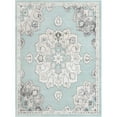 thumbnail image 1 of Unique Loom Parker Medallion Vintage Border Rug 9' x 12' Rectangle Aqua/Ivory, 1 of 1