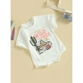 thumbnail image 4 of Western Baby Girl Clothes 6M 12M 18M 24M Short Sleeve Romper Cactus Letter Cowgirl Bodysuit One Piece Jumpsuit Summer Outfit, 4 of 9