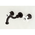 thumbnail image 3 of Kingston Brass KS3125PX Vintage 2-Handle Wall Mount Bathroom Faucet, Oil Rubbed Bronze, 3 of 5