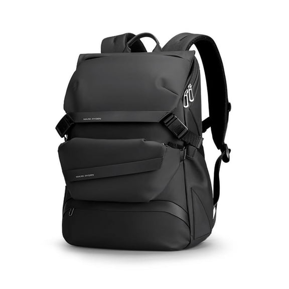 Men's Business Travel Computer Backpack Detachable Letter Backpack Large Capacity,Elegant Black