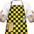 thumbnail image 2 of Yellow and Black Checkered Pattern Apron-Garden Aprons for Women with Pockets-Cotton Linen Waterproof Kitchen Cooking Gardening Aprons Adjustable for Kitchen,Cooking,BBQ and Salon 33x27 Inch, 2 of 7