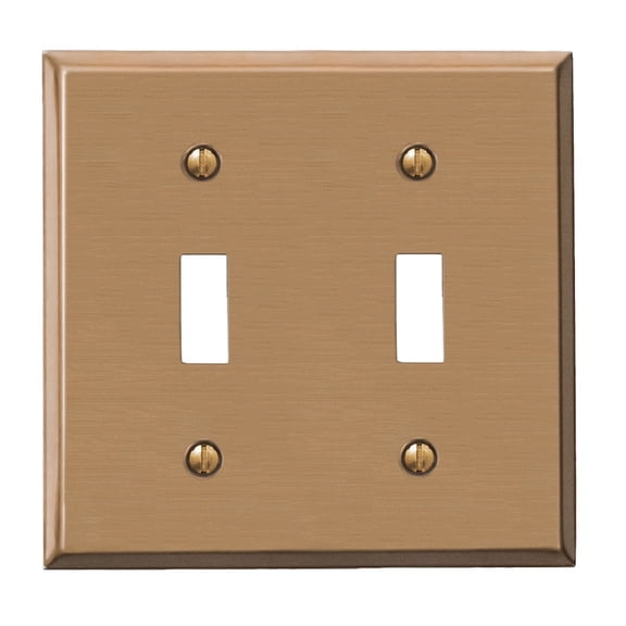 Amerelle Edwardian Double Switch Toggle Wall Plate Cover Brushed Bronze Finish