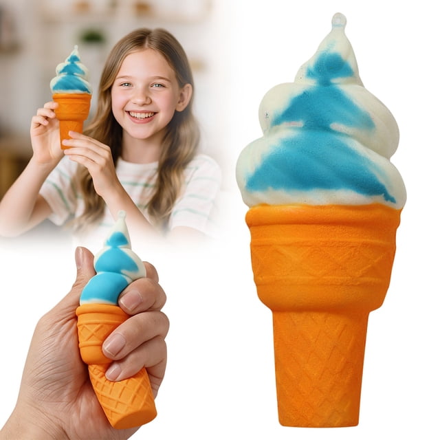 Ice Cream Squishy Toys Squishy Treats Fidget Toys ,Slow-Rising Sensory Decompression Toy Soft PU Fidget Toy for Stress Relief Fun Desktop & Travel Accessory