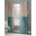 thumbnail image 4 of Oil Painting Style Sheer Curtains 108 Inches Long 2 Panels Abstract Yellow Blue Ocean Sunset Light Filtering Semi Sheer Window Curtains Drapes for Bedroom Living Room 52"x108", 4 of 7