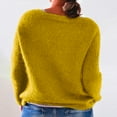 thumbnail image 2 of NAMTYQX Women's Sweaters Crew Neck Printing Long Sleeve Casual Loose Warm Women's Pullover Sweaters Yellow Size 3XL, 2 of 5