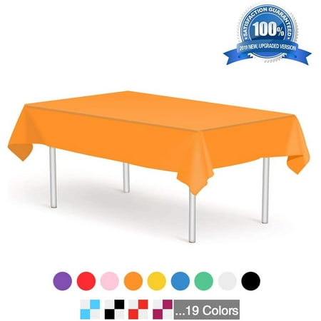 Orange Plastic Table Covers Disposable Rectangle 6 Pack 54 X 108 For To 8 Foot Dinner Tables Birthdays Parties Weddings Picnic Indoor Or Outdoor Use Canada - Disposable Round Table Covers For Weddings
